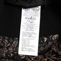 Kenzo Black & Metallic Jacquard Bomber Jacket M