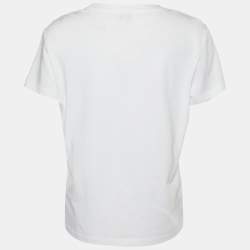 Pre Owned Kenzo White Tiger Print Cotton Crew Neck T-Shirt L