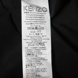 Pre Owned Kenzo Black Tiger Embroidered Crepe Striped Sleeve Sweatshirt S