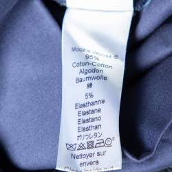 Pre Owned Kenzo Navy Blue & White Striped Cotton Shift Dress M