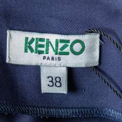 Pre Owned Kenzo Navy Blue & White Striped Cotton Shift Dress M