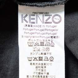 Pre Owned Kenzo Black Logo Printed Cotton Knit Sweatshirt S