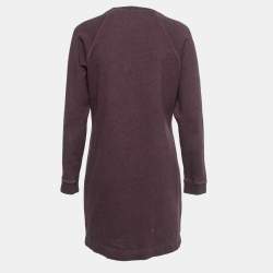 Pre Owned Kenzo Purple Cotton Knit Tiger Embroidered Motif Long Sweatshirt L