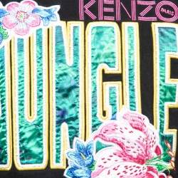 Pre Owned Kenzo Black Cotton Knit Jungle Embroidered Sweatshirt L