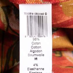 Pre Owned Kenzo Multicolor Floral Printed Cotton Ruched V-Neck Sleeveless Top L