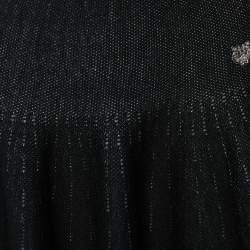 Pre Owned Kenzo Black Wool & Cotton Knit Skater Mini Skirt XS