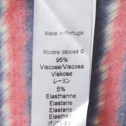 Pre Owned Kenzo Red/Navy Blue Striped Jersey T-shirt S