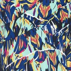 Pre Owned Kenzo Multicolor Printed Crepe Draped Mini Dress S