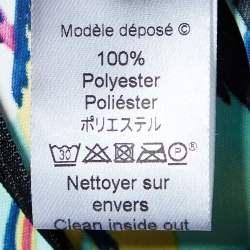 Pre Owned Kenzo Multicolor Printed Crepe Draped Mini Dress S