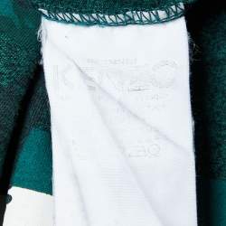 Pre Owned Kenzo Dark Green Tiger Logo Printed Cotton Knit T-Shirt M
