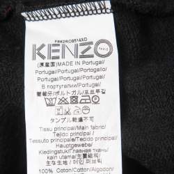 Pre Owned Kenzo Dark Grey All Over Tiger Motif Cotton Sweatshirt Dress M