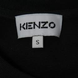 Pre Owned Kenzo Black Tiger Motif Embroidered Cotton Sweatshirt S