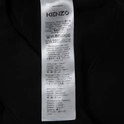 Pre Owned Kenzo Black Tiger Motif Embroidered Cotton Sweatshirt S