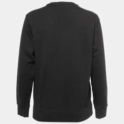 Pre Owned Kenzo Black Tiger Motif Embroidered Cotton Sweatshirt S