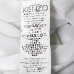 Pre Owned Kenzo Multicolor Crepe Ruffle Detailed Long Sleeve Midi Dress L