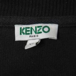 Pre Owned Kenzo Black Eye Embroidered Cotton Crew Neck Sweatshirt XL