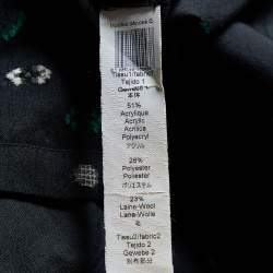 Kenzo Black Jacquard Kimono Button Front Shrug L