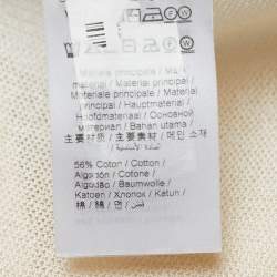 Pre Owned Kenzo Beige Tiger Motif Lurex Knit T-Shirt XL