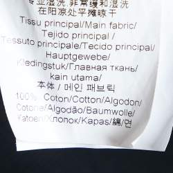 Pre Owned Kenzo Black Logo Embroidered Cotton Knit Hooded Coat L