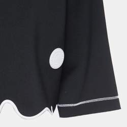 Pre Owned Kenzo Black Crepe Flared Hem Crop Top M