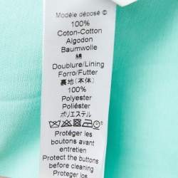 Pre Owned Kenzo Green Cotton Button Detailed Sleeveless Flared Top S