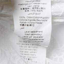 Pre Owned Kenzo White Floral Embroidered Cotton Short Sleeve Shirt XL