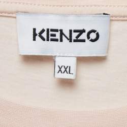 Pre Owned Kenzo Light Pink Cotton Tiger Print T-Shirt 2XL