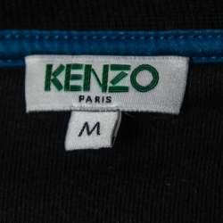 Pre Owned Kenzo Black Cotton Letter Patch Detail Sweatshirt M