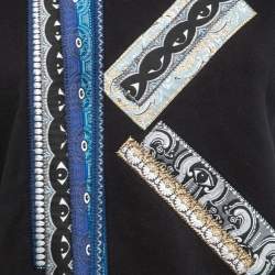 Pre Owned Kenzo Black Cotton Letter Patch Detail Sweatshirt M