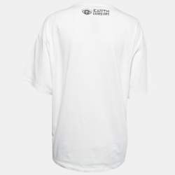 Pre Owned Kenzo White Cotton Rise Up Print T-Shirt S