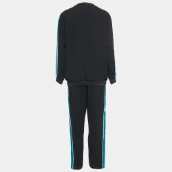 Kenzo Black Crepe Tiger Motif Track Top & Pants M