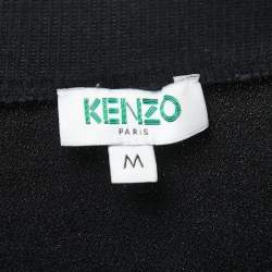 Kenzo Black Crepe Tiger Motif Track Top & Pants M