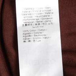 Pre Owned Kenzo Brown Logo Printed Cotton Half Sleeve T-Shirt S