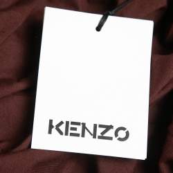 Pre Owned Kenzo Brown Logo Printed Cotton Half Sleeve T-Shirt S