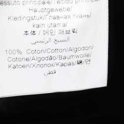 Pre Owned Kenzo Black Tiger Motif Cotton Ruffled Midi Dress L