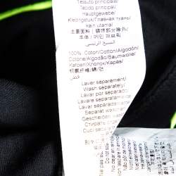 Pre Owned Kenzo Black Logo Sleeve Detail Cotton Knit T-Shirt XS