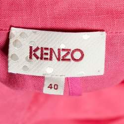 Kenzo Pink Linen Belted Blazer M