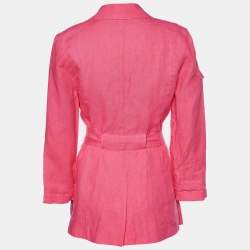 Kenzo Pink Linen Belted Blazer M
