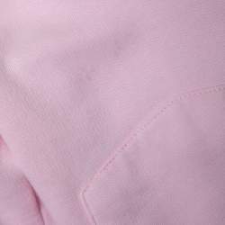 Pre Owned Kenzo Pink Logo Printed Cotton Knit Joggers S