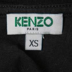 Pre Owned Kenzo Black Eye Print Cotton Crew Neck Half Sleeve T-Shirt XS