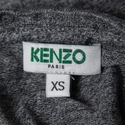 Pre Owned Kenzo Grey Eye Printed Cotton Crew Neck Half Sleeve T-Shirt XS