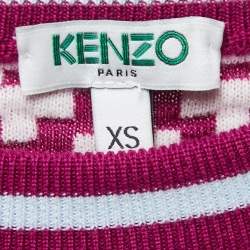 Pre Owned Kenzo Multicolor Patterned Knit Sweater XS
