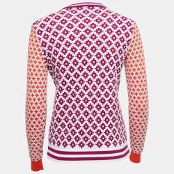 Pre Owned Kenzo Multicolor Patterned Knit Sweater XS