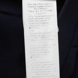 Pre Owned Kenzo Navy Blue Logo Embroidered Crepe Crew Neck Sweatshirt XS