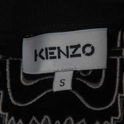 Pre Owned Kenzo Black Logo Patch Cotton Crew Neck Half Sleeve T-Shirt S