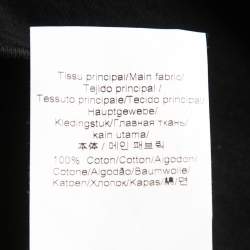 Pre Owned Kenzo Black Cotton Knit Logo Printed Sleeve Midi Dress XS