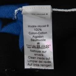 Pre Owned Kenzo Black/White Abstract Painted Cotton Knit Button Front Cardigan L