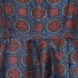 Pre Owned Kenzo Multicolor Lurex Jacquard Sleeveless Flared Mini Dress S