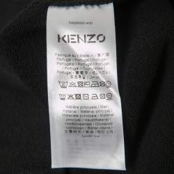 Pre Owned Kenzo Black Logo Printed Cotton Sweatshirt L