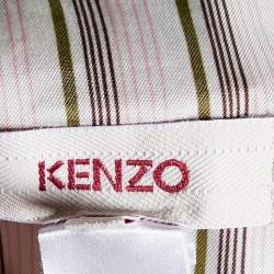 مملوكة مسبقًا Kenzo Olive Green Cotton Belted Midi Skirt M